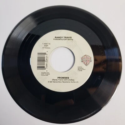 Randy Travis "Promises" 45 Vg+ Tested Jukebox  - Image 1 of 4