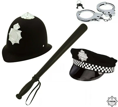POLICEMAN Plastic ACCESSORY SET FANCY DRESS Halloween COSTUME Officer Kids Boys - Image 1 of 4