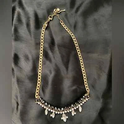 Ископаемые ювелирные изделия гламурные нити ожерелье латуни Ox тон хрустальные стразы - Изображение 1 из 3