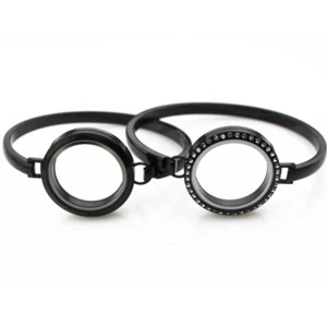 Brazaletes con cerradura de cristal negro con memoria de 8 pulgadas - Imagen 1 de 1