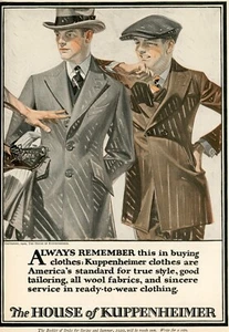 1920 Original House Of Kuppenheimer Mens Clothes Ad. JC Leyendecker Art. 2 Men - Picture 1 of 2
