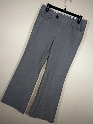 Banana Republic Pants Womens Size 8 Tan Beige Pinstripe Flare Leg Flat Front P1 - Image 1 of 4