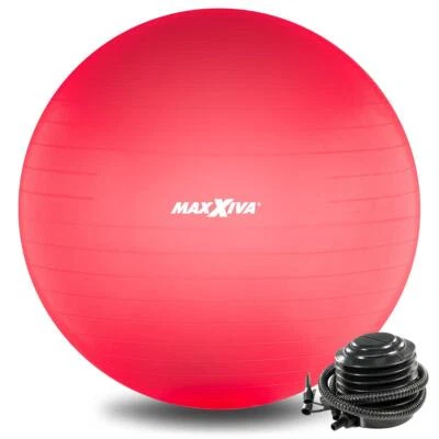 MAXXIVA Gymnastikball Ø 55 cm Rot mit Pumpe Sitzball Fitness Yoga Pilates Sport