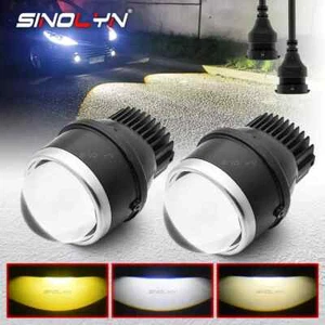 3 Inch Tri-color Bi LED Fog Lights Projector Lens 3000K 4300K 5500K Universal - Picture 1 of 13