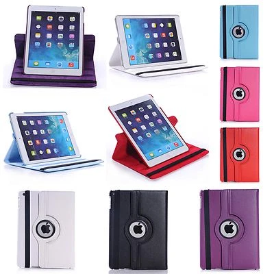 CASE FOR APPLE IPAD AIR IN VARIOUS COLOUR PU LEATHER 360 DEGREE ROTATING COVER - Image 1 of 4