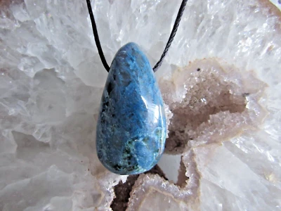 SHATTUCKIT Trommelstein Edelstein ANHÄNGER Schmuck gebohrt A-Qualität + BAND Nr1 - Bild 1 von 3