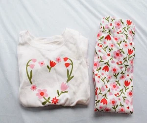 Old Navy Toddler Girl's Snug Fit Pajama Set EJ3 Pink Floral Heart Size 2T NWT - Picture 1 of 8