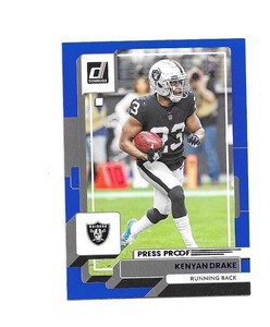 2022 Donruss Base Press Proof Blue #286 Kenyan Drake - Las Vegas Raiders