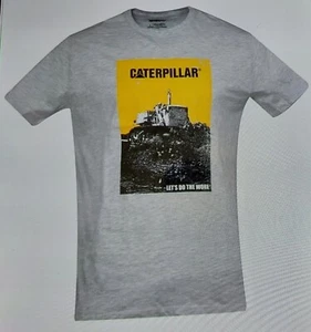 NWT Mens Caterpiller Light Heather Gray Grunge Tractor Tee Shirt Size XL - Picture 1 of 5