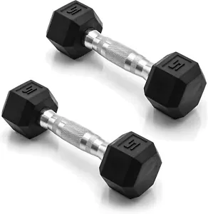 Coated Dumbbell Weight | Multiple Options Pairs & Sets ( 10 Pounds ) - Picture 1 of 6