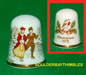Patinadores THIMBLE CAVERSWALL CHINA - NAVIDAD 1978 INGLANDIA - Imagen 1 de 6