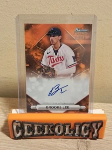 Bowman Sterling Prospect Orange Refractor 2023 30/75 Brooks Lee automático en tarjeta - Imagen 1 de 3