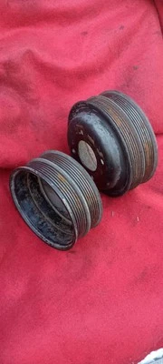 1987-97🇺🇸Ford F250 350🇺🇸7,5 L 460 motor ventilador/polea de manivela doble serpentina Foto 1 de 4