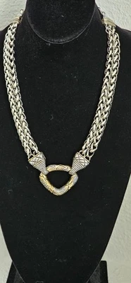 CHICOS silver tone choker necklace 17'' plus 4'' chain for extra length. - Image 1 of 4