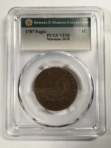 1787 FUGIO CENT NEWMAN 20-R VARIETY SYDNEY F. MARTIN COLLECTION PCGS VF20 7EHAA2 - Picture 1 of 4
