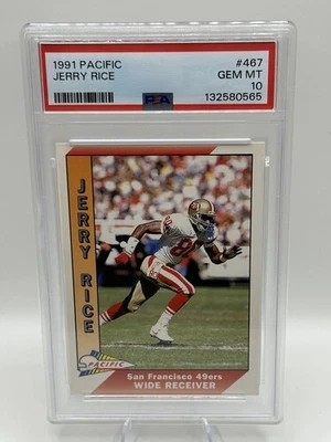 Jerry Rice 1991 Pacific #467 PSA 10 GEMA MT *RECIÉN GRADUADO* Foto 1 de 4