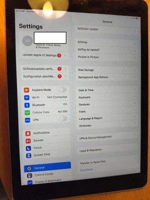 Apple iPad Air 2 - 64 GB - WiFi + Cell - Space Grau mit Fehlfarben/Negativbild - Bild 1 von 4