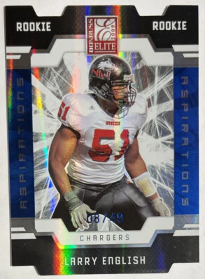 2009 Donruss Elite Aspirations #159 Larry English 8/49 Las Angeles Chargers RC - Image 1 of 2