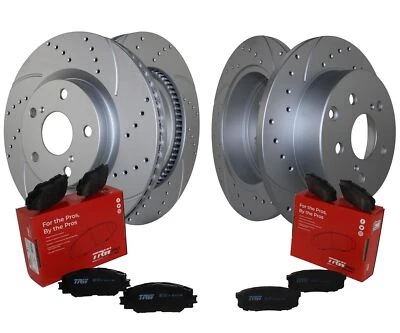 Kit de frenos delanteros traseros rotores perforados TRW Pro pastillas de cerámica para Toyota RAV4 '06-'18 Foto 1 de 4
