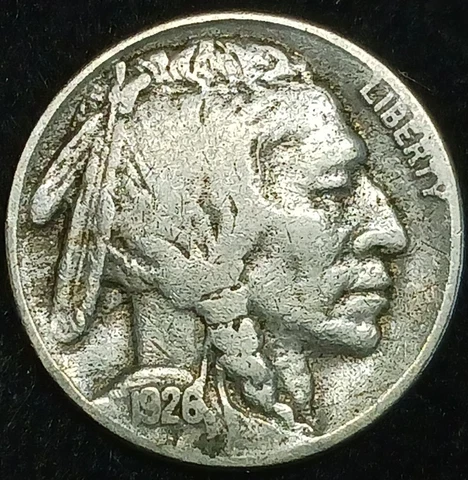 1926-S San Francisco Mint Buffalo Nickel 5 Cents~(Lowest Mintage!)~F-VF Cover