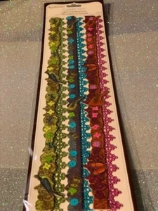RECOLLECTIONS STICKERS 3D BORDERS PINK, BLUE, GREEN LACE & WOOD BORDER STICKERS  - Picture 1 of 3