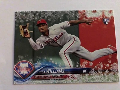 2018 TOPPS HOLIDAY NICK WILLIAMS RC METALLIC PARALLEL SNOWFLAKES CARD #HMW11 - Image 1 of 2