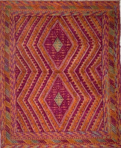 186 x 151cm Vintage Handmade Afghan Carpet Mushwani Kilim Soft Oriental Wool Rug - Picture 1 of 24