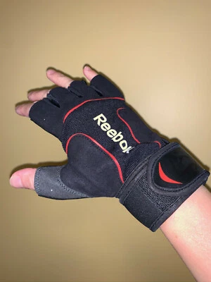 Guantes de entrenamiento Reebok para hombre con soporte para envoltura de muñeca guantes de gimnasio sin dedos nuevos Foto 1 de 4