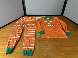 Hanna Andersson Organic Cotton Halloween Jack O lantern Pumpkin Pajamas 100 US 4 - Picture 1 of 5