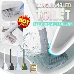 Golf Toilet Brush Long-Handled Toilet Brush Wall-Mounted Silicone Toilet Brush - Picture 1 of 20