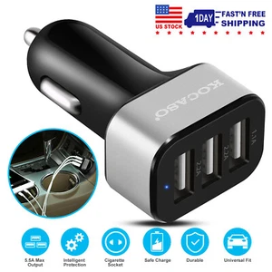 Universal Fast Charging 3 Port USB Fast Car Charger Adapter & Cell Phone Holder - Picture 1 of 66