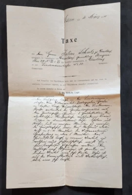 Pre WWI WW1 Imperial German accountants accounting paper tax document 1910 - Image 1 of 4