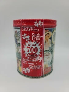 Coca-Cola 700 Piece Vintage Jigsaw Puzzle Canister Metal Tin Can Unopened - Picture 1 of 7