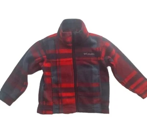 Columbia Boys Plaid Fleece Sweater Size 4 Excellent Used Condition - Picture 1 of 13