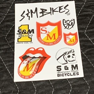 S&M AMERICAN BICYCLE CO ROLLING STONE STYLE DECAL SHEET 4x6 BMX - Picture 1 of 5