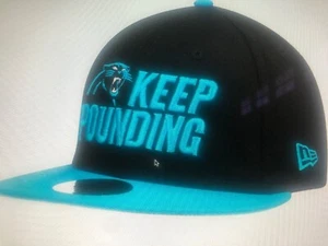 Mens carolina panters new era black keep pounding 9fifty snapback hat - Picture 1 of 2