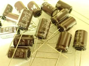 220UF 50V 105'C NIPPON CHEMI-CON, RADIAL CAPACITOR KME50VB220M 10x16mm x20pcs - Picture 1 of 2