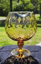 MCM Empoli Glass Italy Amber No Handle Pitcher Ice Lip 1950's 8" Tall