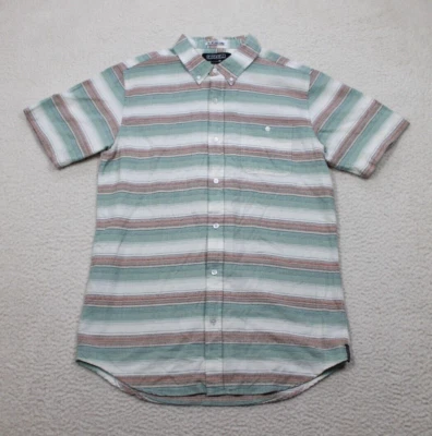 Ezekiel Shirt Mens Medium Button down Short Sleeve 100% Cotton Striped Skate - Image 1 of 4