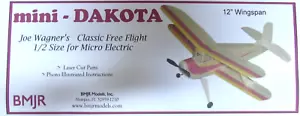 BMJR Mini-Dakota Micro Electric Free Flight Balsa Modellflugzeug Bausatz 10cm Spannweite - Bild 1 von 8