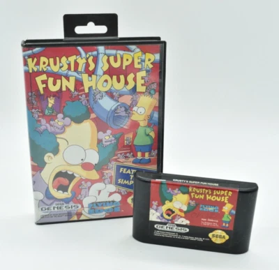 SEGA Genesis - KRUSTY'S SUPER FUN HOUSE, 1992, Vintage Video Game, TESTED! - Image 1 of 4