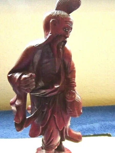 Vintage extra ordinary Handcarved wood Chinese Fisherman,with no hallmark - Bild 1 von 12