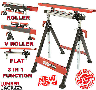 Lumberjack Multi Function Work Bench Mate Trestle Table V Roller Folding Stand • 49.99£