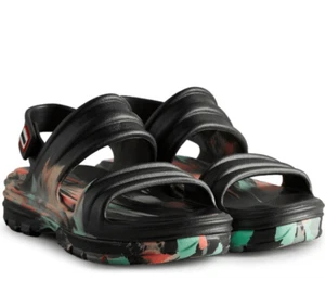 Hunter Sandals Women's 8 Black Bloom Algae Marble New - Picture 1 of 11