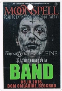 MOONSPELL 05.10.2016. BEOGRAD SERBIA - BAND - BACKSTAGE PASS - Picture 1 of 1