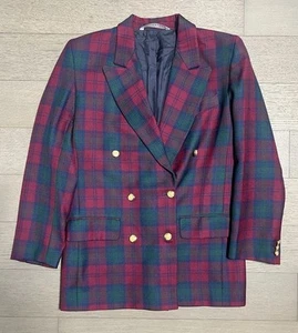 Blazer mujer St Micheals tartán rojo y verde talla 10 - Imagen 1 de 10