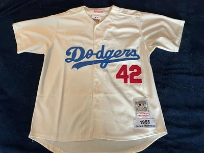 Authentic Mitchell & Ness 1955 Jackie Robinson MLB Dodgers Jersey Size XL - Image 1 of 4