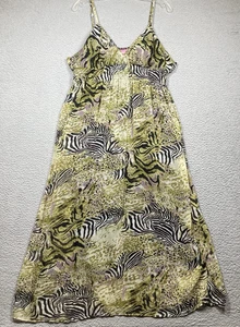 She's Cool Midi Sommerkleid Damen Junior XL grün Zebramuster Babydoll gefüttert - Bild 1 von 14