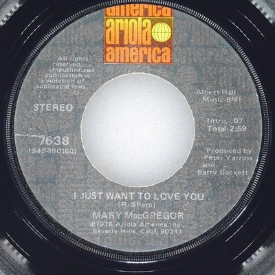 MARY MACGREGOR Torn Between Two Lovers / I Want To Love ARIOLA AMERICA 7638 VG+ - Imagem 1 de 4