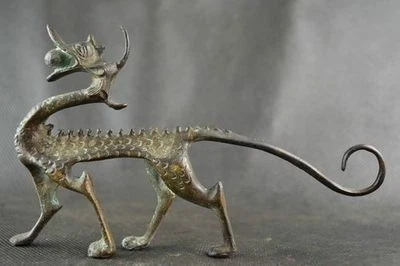 china folk collecton! Dynasty Old Chinese copper Dragon Statue - Image 1 of 2